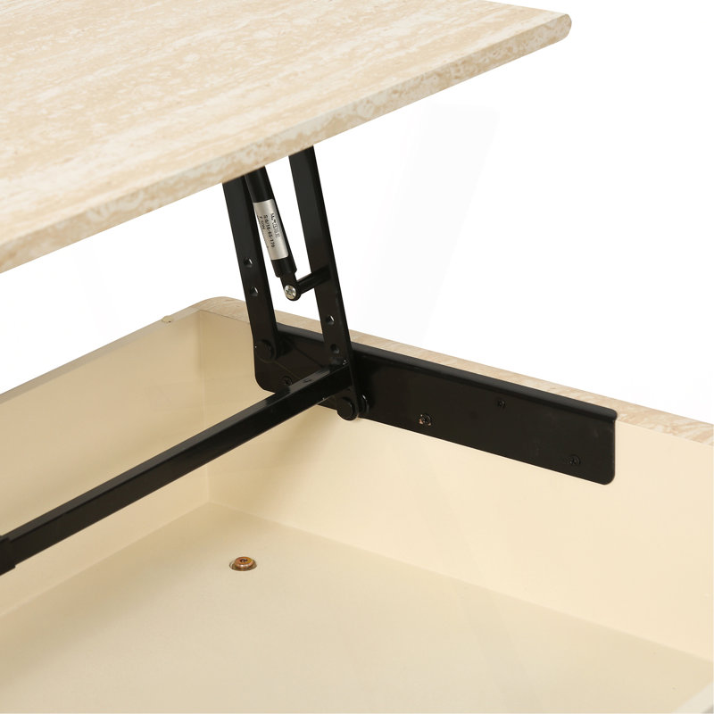 Table basse à plateau relevable, bureau moderne en bois avec rangement caché, 13.8" H x 39.37" W x 23.62" D