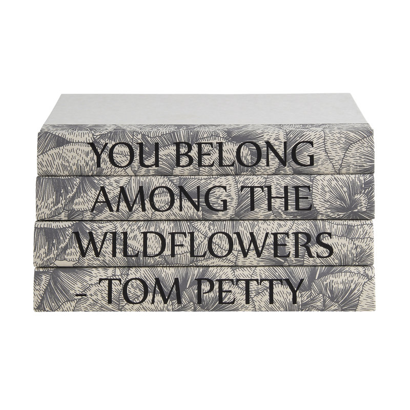 4 Piece Wildflowers Tom Petty Quote Decorative Book Set