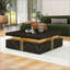 Table basse moderne moderne avec 4 tiroirs, panneau de fibres à densité moyenne durable pour le rangement du salon