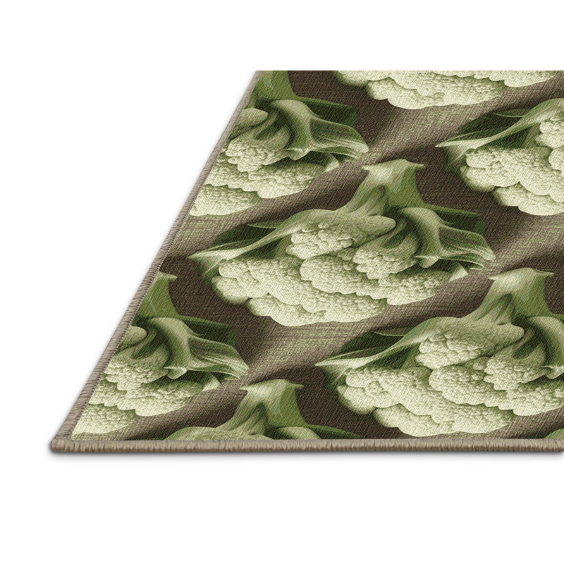  Tapis lavable chou-fleur Romanesco, Rectangulaire 7 pi x 10 pi