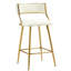 Tabouret de bar 26 po à hauteur de comptoir en velours côtelé avec dossier, base dorée et repose-pieds-1670790398-1670790393