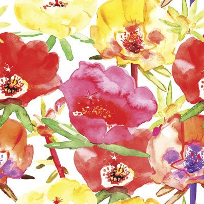 Adalard Seamless Flower Pattern by Iuliia_Zubkova - Wrapped Canvas Painting