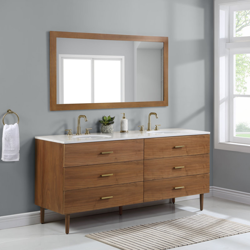 Dondi 72'' Double Bathroom Vanity with Quartz Top