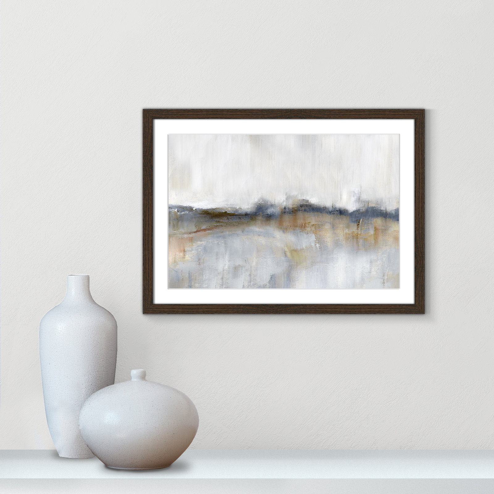 Autumnal Tide by Nan, 17" H x 23" W x 0.75" D, Walnut Framed