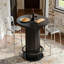 Table basse en métal et bois noir, style campagnard rustique pour petits espaces