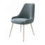 Ensemble de chaises d'appoint 2 pièces - revêtement bleu clair, pieds en métal, chaise de salle à manger moderne scandinave