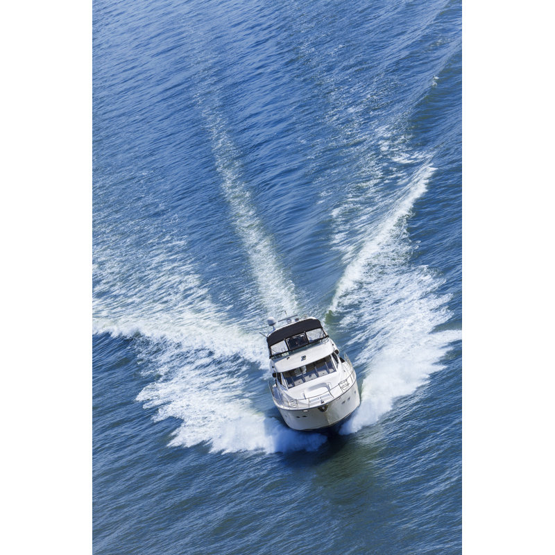 Power Boat On Sea 1 Piece Wrapped Canvas Wall Art, 122cm H x 81cm W x 3.8cm D