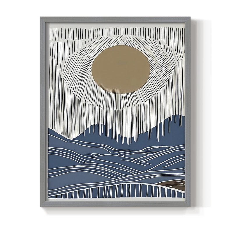 Impression abstraite encadrée DVI - prête à être suspendue - fabriquée aux États-Unis, Gris, H 14 po x l 11 po