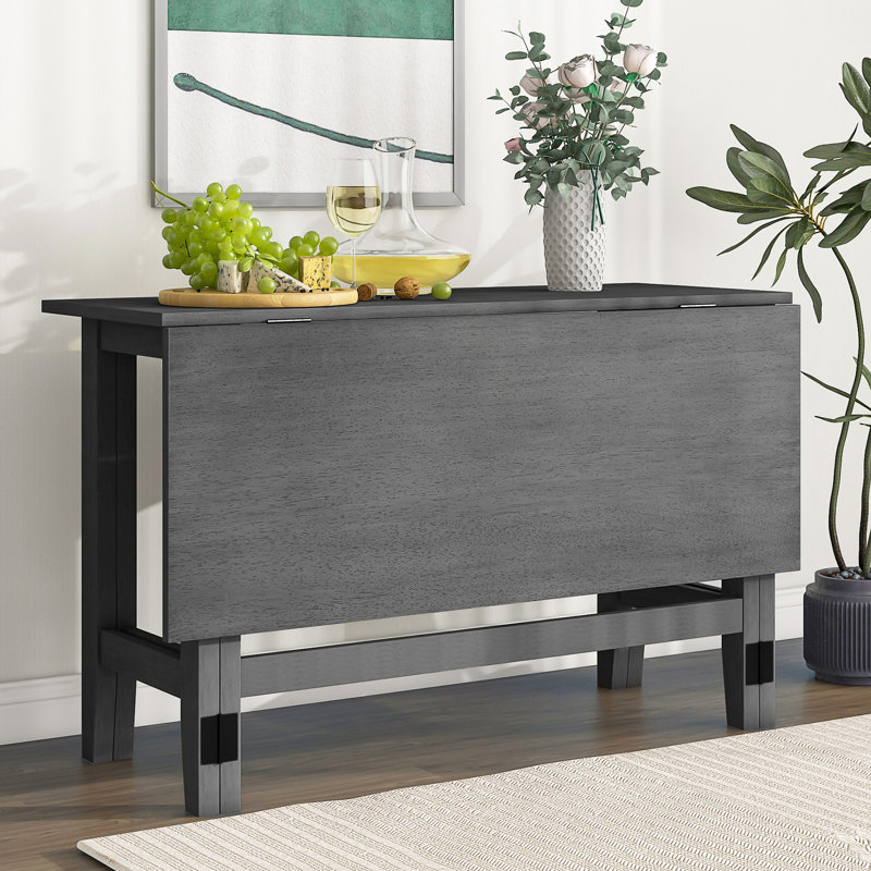 Table de salle à manger extensible en bois avec abattant pour petits espaces, design élégant et fonctionnel, parfaite pour les espaces compacts