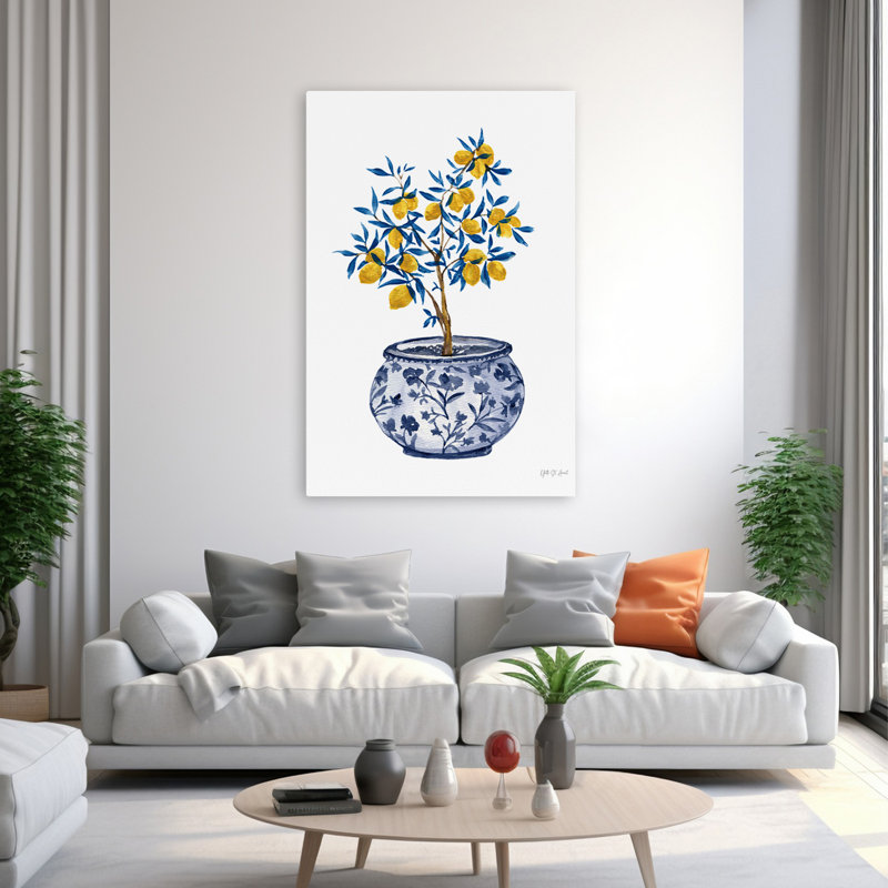 Citronnier en chinois I - art brun chinois brun global, H 60 po x l 40 po