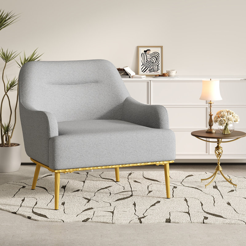 Fauteuil d'appoint Virelli Modern Chenille, Gris