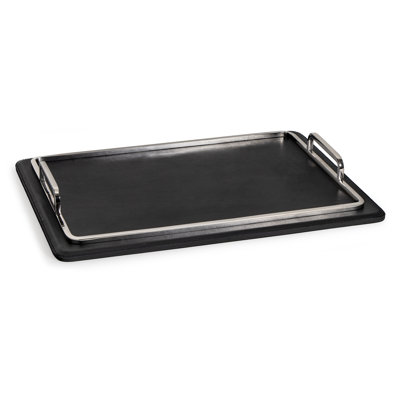 Greyson Leather Rectangle Tray Large (Polished Nickel)