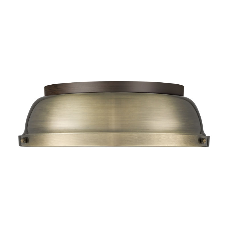 Plafonnier encastré 14 po Hulali, Laiton vieilli, Bronze huilé