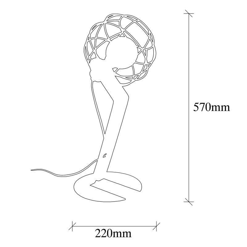 Lampe de table 22,44 "Akram, Noir, Noir