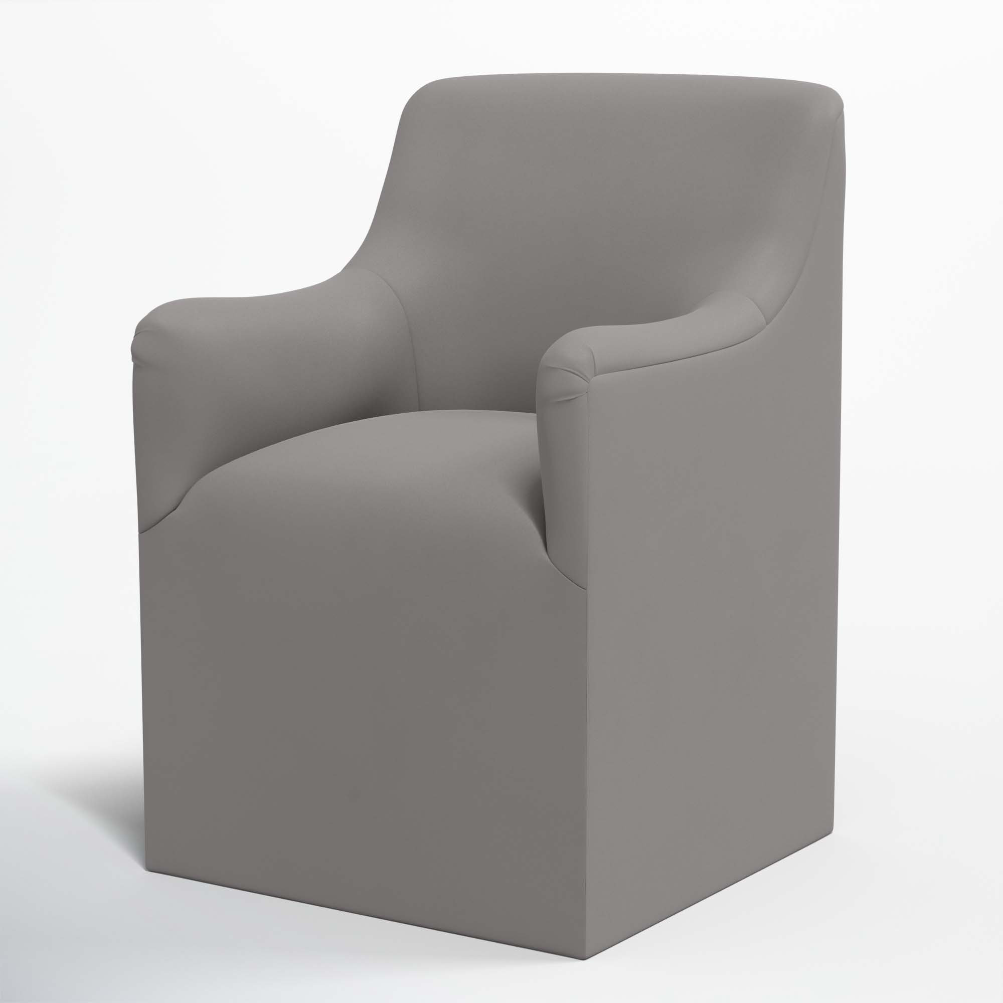 Howth Upholstered Back Arm Chair, Classic Otter Performance Velvet