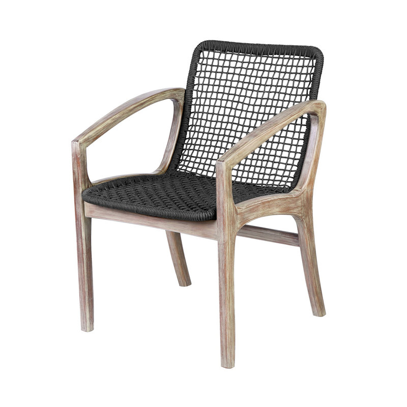 Chaise de patio Jean Eucalyptus, Gris foncé, Brun