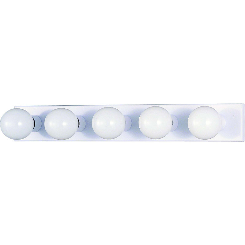 Lantz 5-Light Indoor 30"W White Wall Mount Vanity Light Bath Bar, White