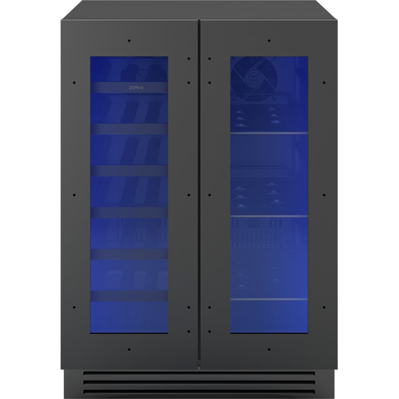 Presrv 24 in. 21-Bottle and 64-Can Dual Zone Panel Ready Wine and Beverage Cooler