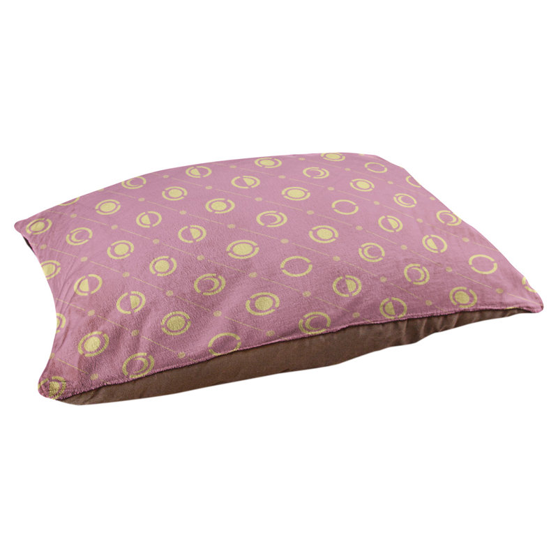 Coussin intérieur pour chien moon phases Chenault, Grand (l 50 po x P 7 po x H 40 po), Rose / Jaune