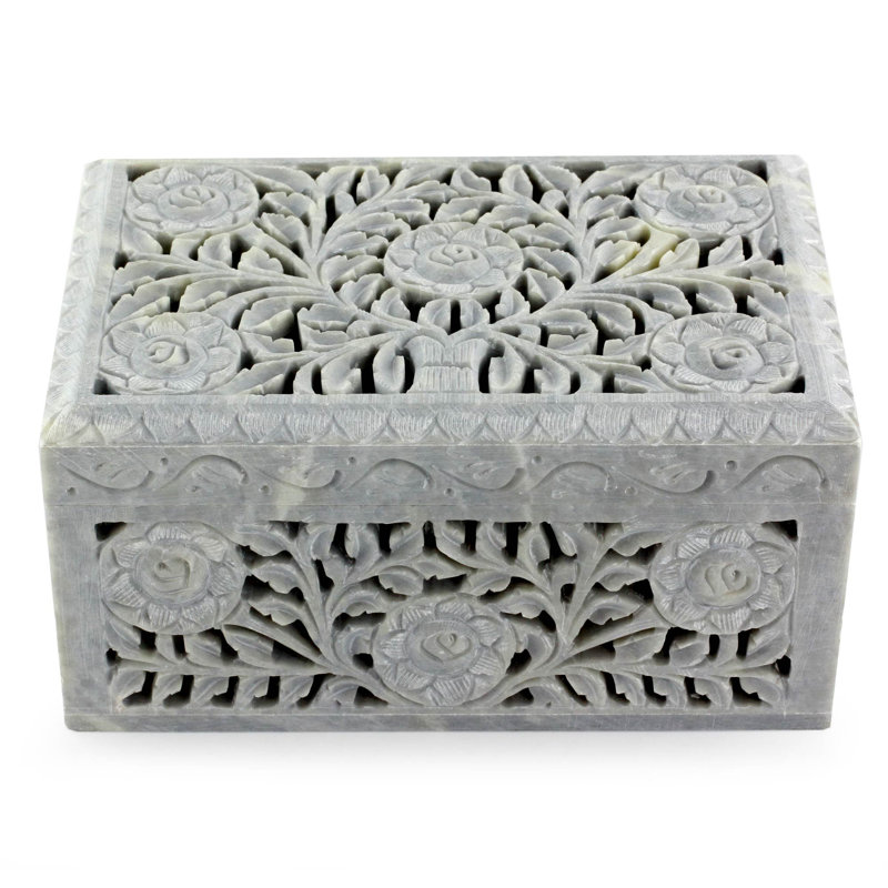 Boîte à bijoux Jali Soapstone