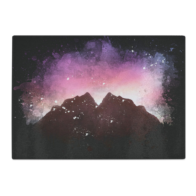 Tempered Glass Mountain Mirror Chopping Board, 20 cm x 28.5 cm