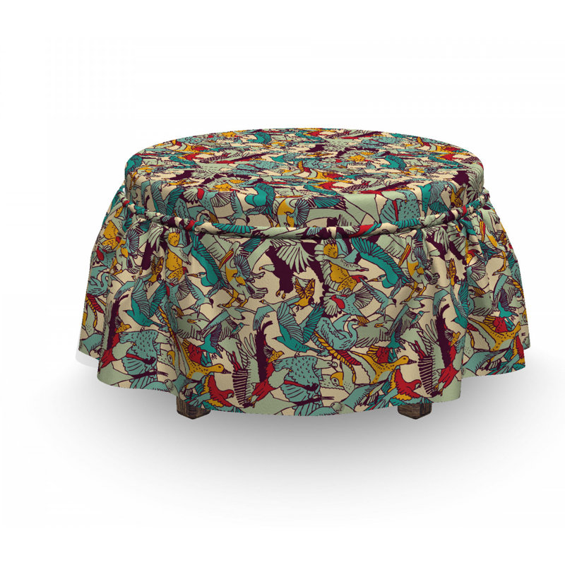 Housse pour repose-pieds à coussins carrés, Motif 1