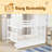 Full Over Full Bunk Bed With Drawers And Ladder For Bedroom, Guest Room Furniture