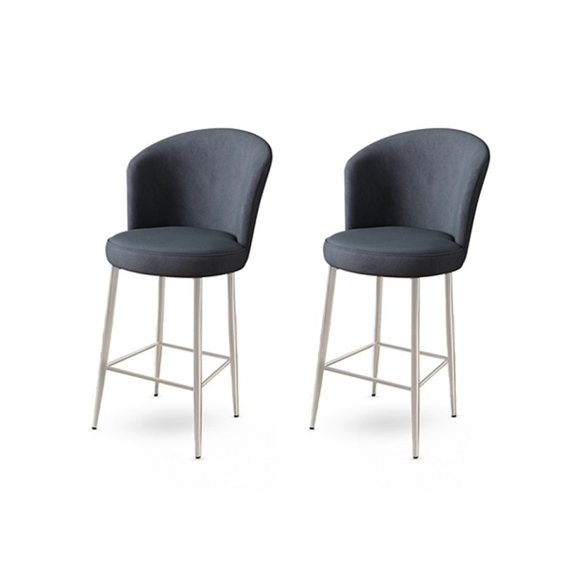 Ensemble de tabourets de bar modernes (2 pièces), anthracite et chrome, 18,1 po x 40,2 po x 15,7 po | Structure 100% métal, siège en mousse confortable (22) et dossier (18) | Parfait pour la cuisine, la salle à manger ou l'hôtel, design élégant et durable
