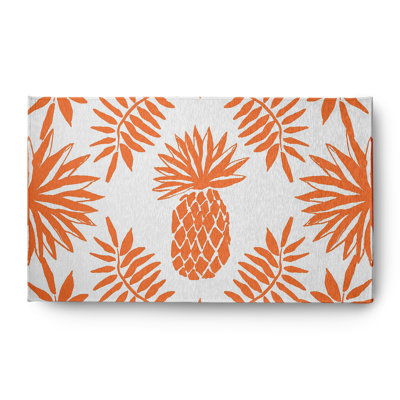 Tapis en chenille ananas et feuilles