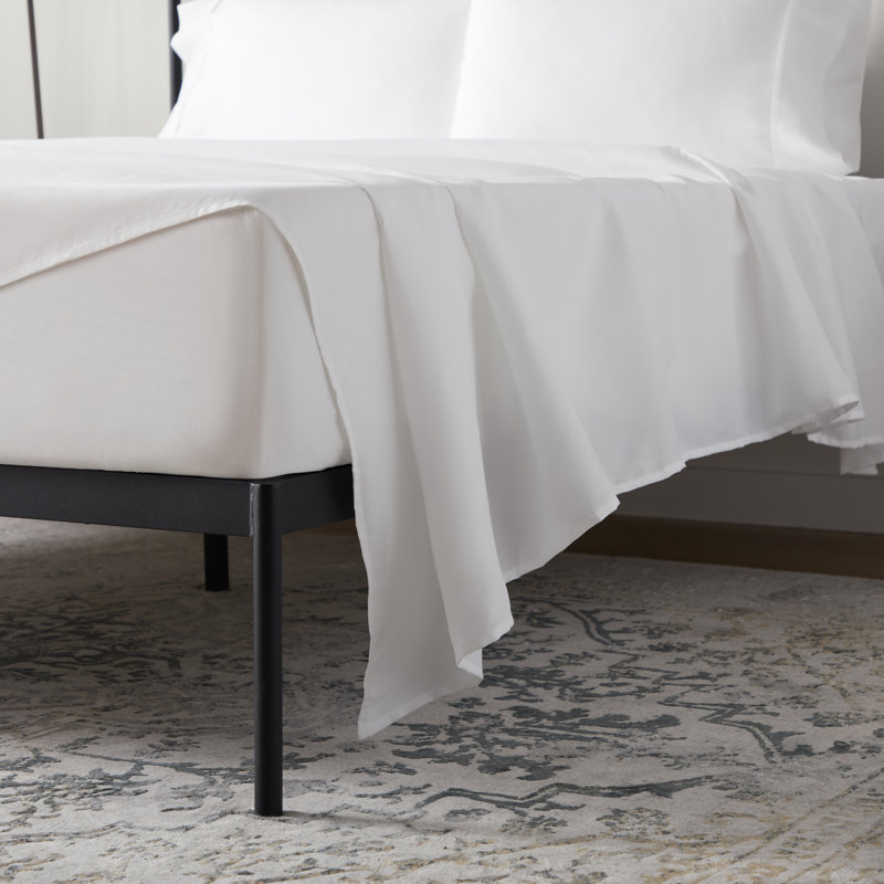 Ensemble de draps 600 fils en coton, très grand californien, blanc - mélange de coton et de polyester, infroissable, poches profondes jusqu'à 18 po