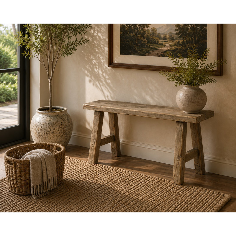 Solid Wood Bench, 20" H x 35" W x 10" D