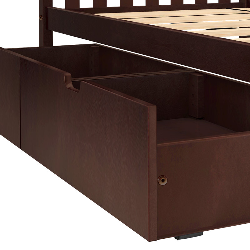 Bolles Kids Bunk Bed with Drawers, Twin over Full, Espresso