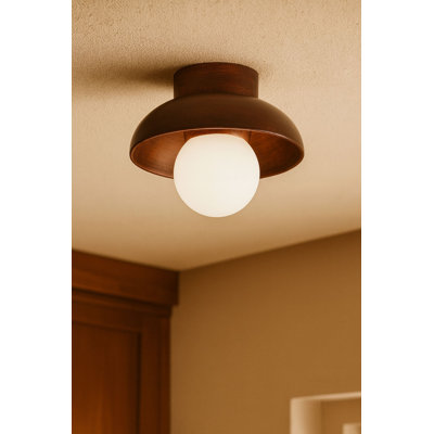Elegant Wooden Wall Lamp, Walnut & White, Ø9.4 x 4.7 inches | Stylish Glass Cap, Total Height: 9.4 inches | Socket Type: 1 x G9 Max 10W (Bulb Not Included) | Perfect for Modern Home Decor & Ambient Lighting