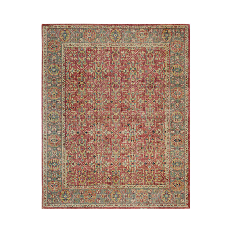 Rust Hand Knotted Wool Area Rug, Rectangle 10' x 14'