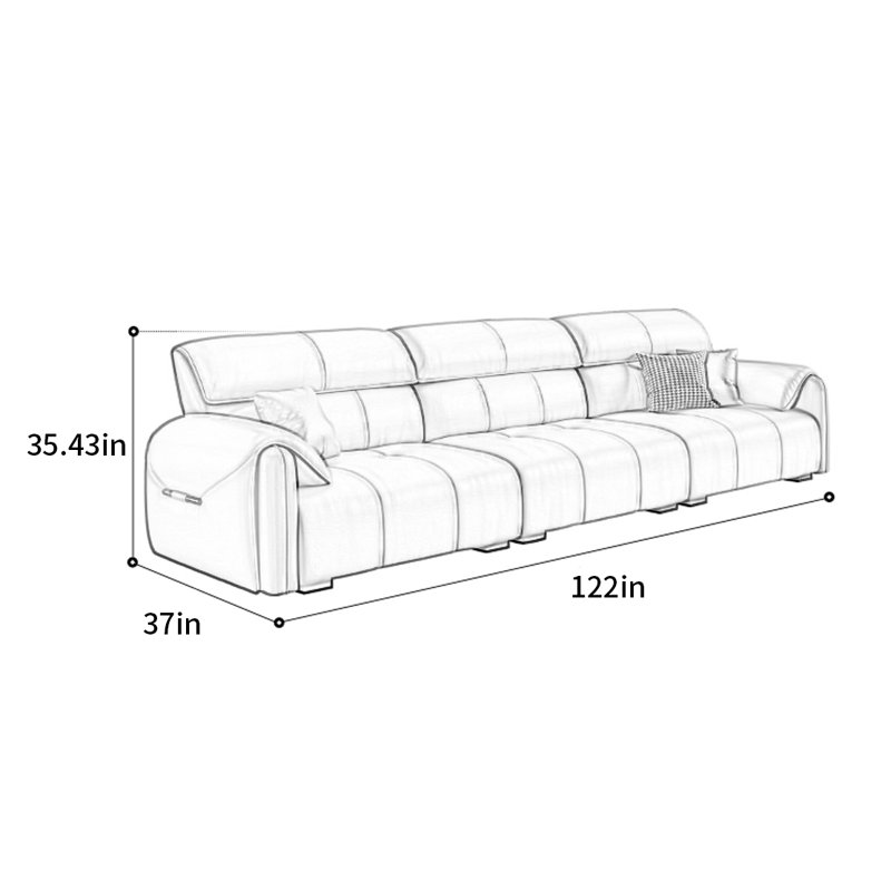 Light luxury and simple American-style sofa, 2, 35.43" H x 122" W x 37" D