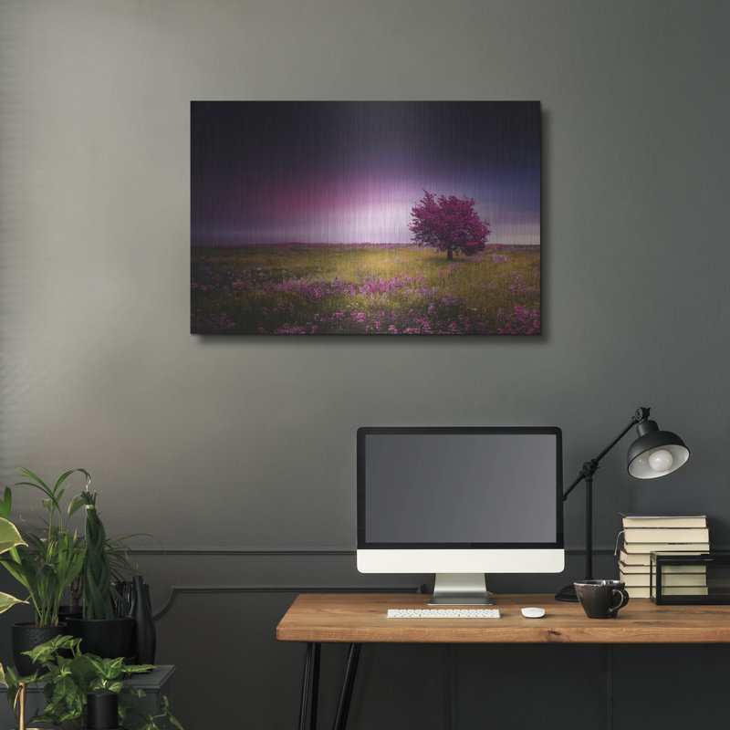 «Pink Nights», art mural en métal, 36 po x 24 po, H 24 po x l 36 po