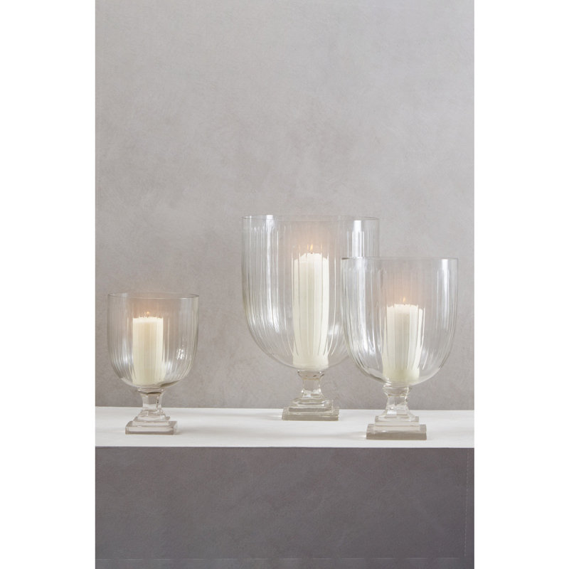 Glass Tabletop Hurricane, 42cm H x 27cm W x 27cm D