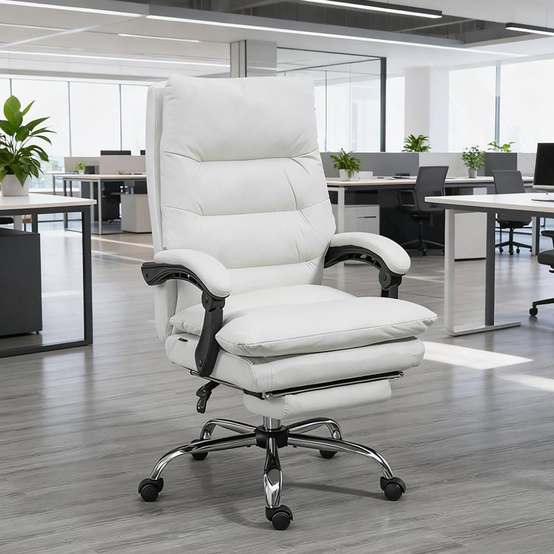 Fauteuil de bureau en microfibre à massage inclinable et chauffant, parfait pour la détente et le travail confortable