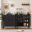 31.5'' Coffee Bar Cabinet With Wooden Sliding Door, Mid-Century Bar Stand With Wine Glass Holder, Wine Rack, Pull-Out Tray And Drawer-147792122