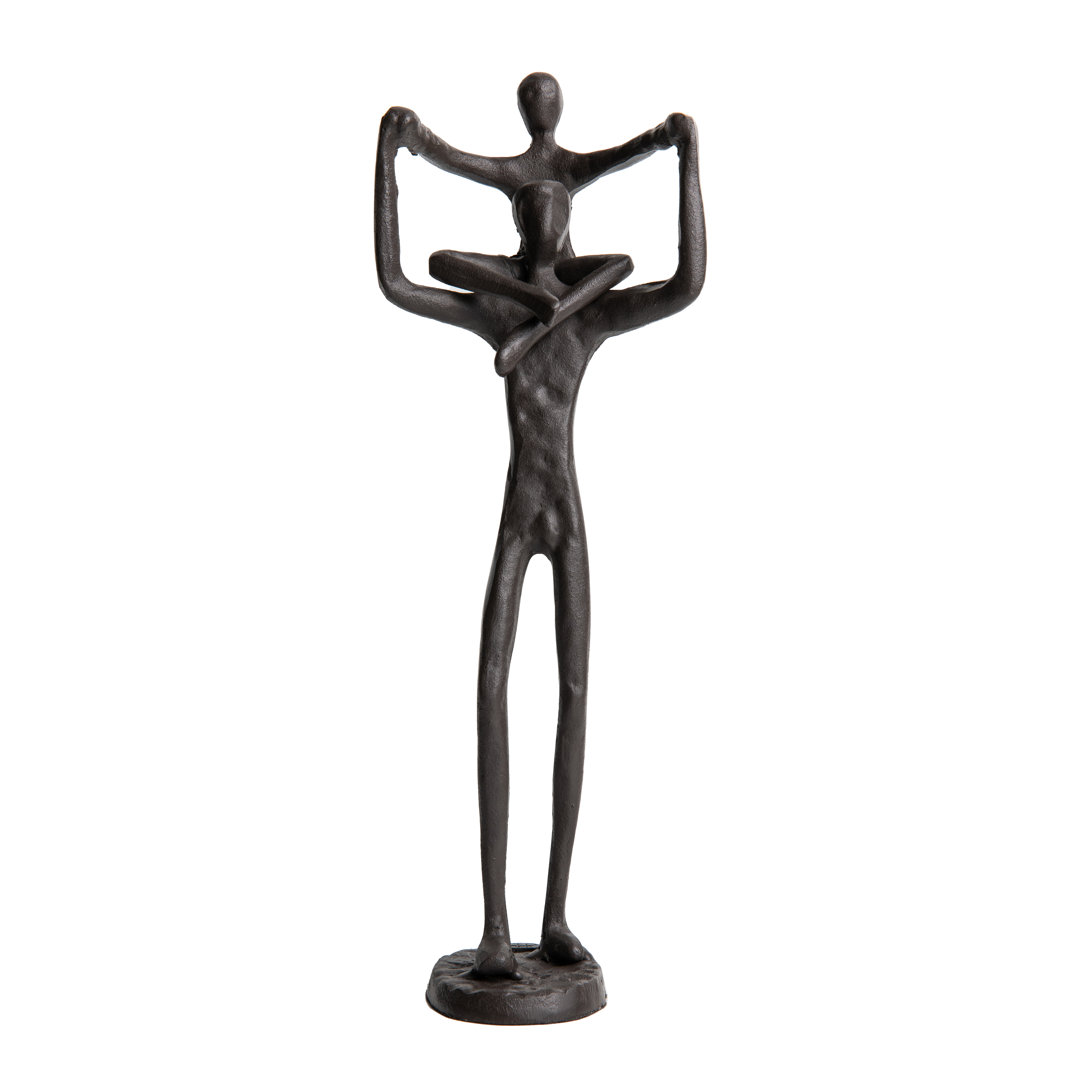 Zylstran Proud Father Lifting Child Iron Sculpture Red Barrel Studio®
