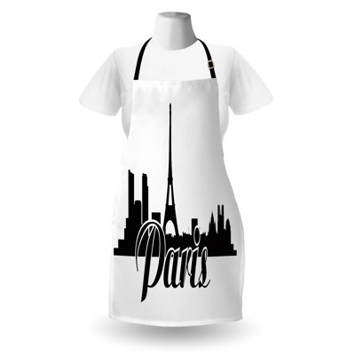 Tablier East Urban Home Tour Eiffel unisexe Paris et paysage urbain gris anthracite et blanc