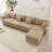 Boucle Fabric Convertible L Shape Sectional Sofa With Shell-Shaped Armrests, Removable Ottoman, And Self-Fabric Wrapped Cylindrical Legs-847287594