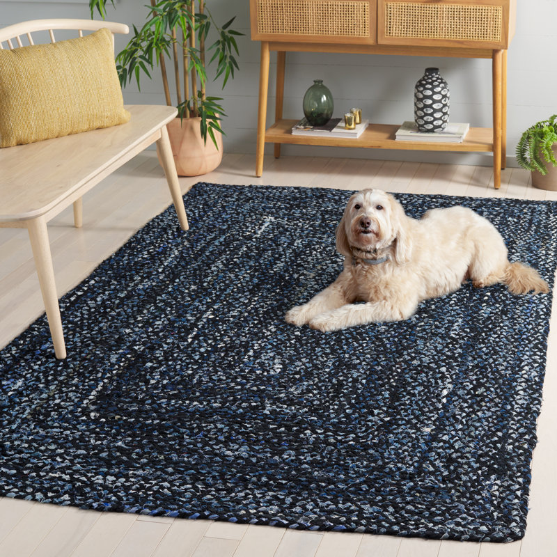 Braided Hand Woven Cotton Solid Colour Indoor Rug, Rectangle 5' x 8'