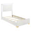 Ensemble de chambre à coucher Josephine White Twin 3 pièces avec tête de lit et tables de chevet à DEL
