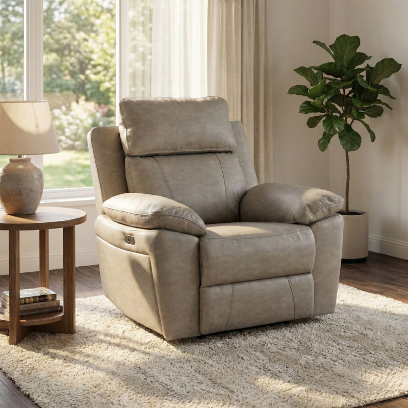 Ceazia 100cm Wide Standard Recliner, Light Grey