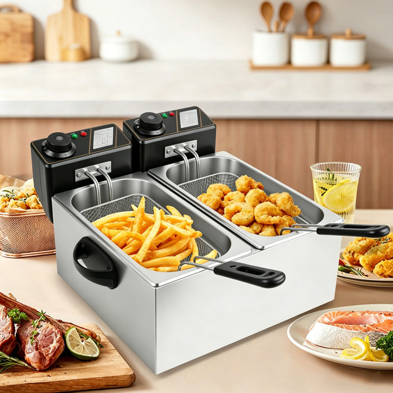 Friteuse électrique en acier inoxydable