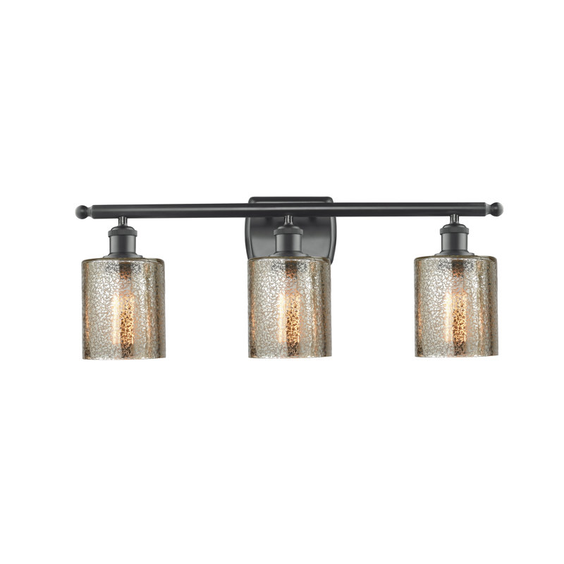 Éclairage de salle de bain à intensité variable à 3 lumières Leilani, Noir mat, Ampoule DEL 6 watts Vinage, Mercure