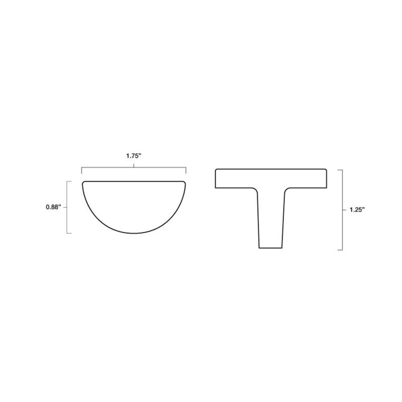 Half Moon 1 3/4" Length Novelty Knob, Matte Black