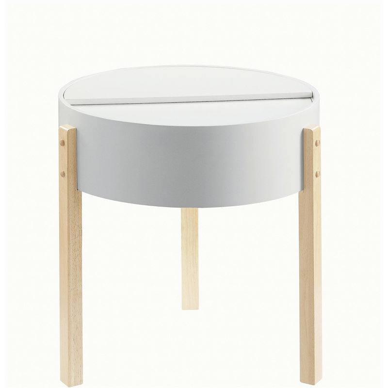 Bodfish White & Natural Round End Table