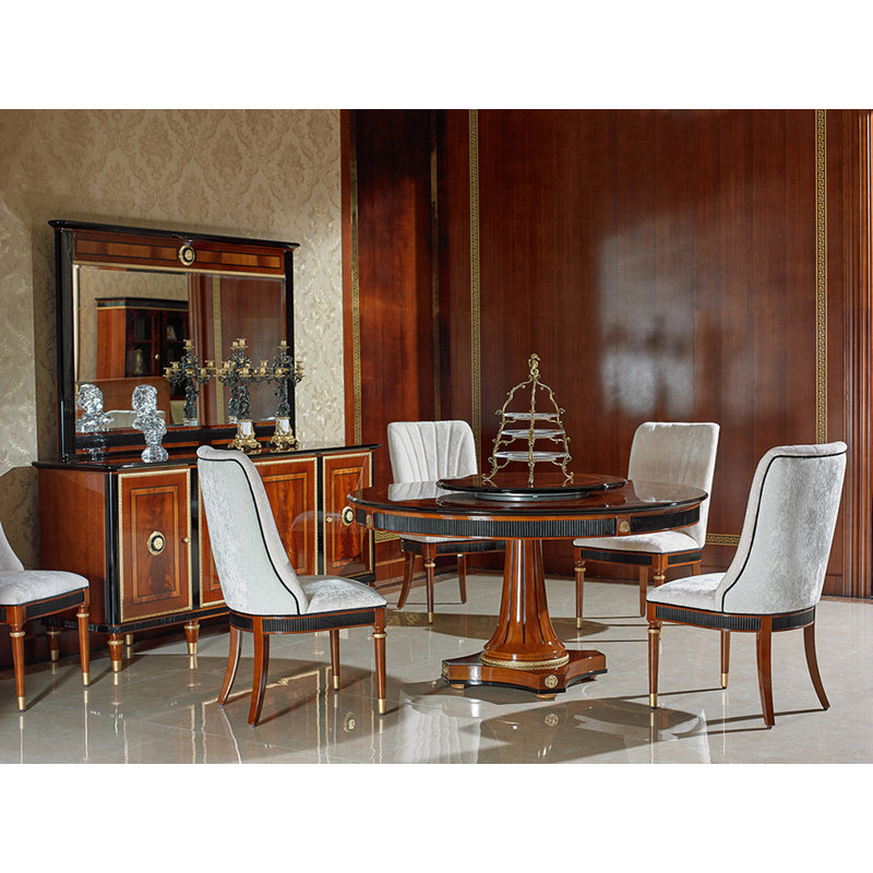 Mishri Beech Round Solid Wood Dining Table, 59" W x 59" L